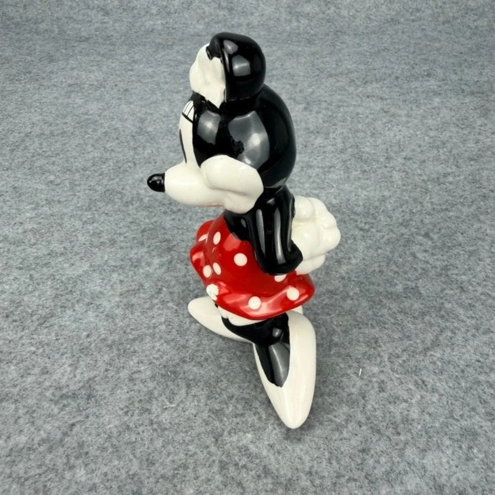Disney Minnie Mouse Jerry Leigh Ceramic Salt Pepper Shaker Red Polka Dot 6”
